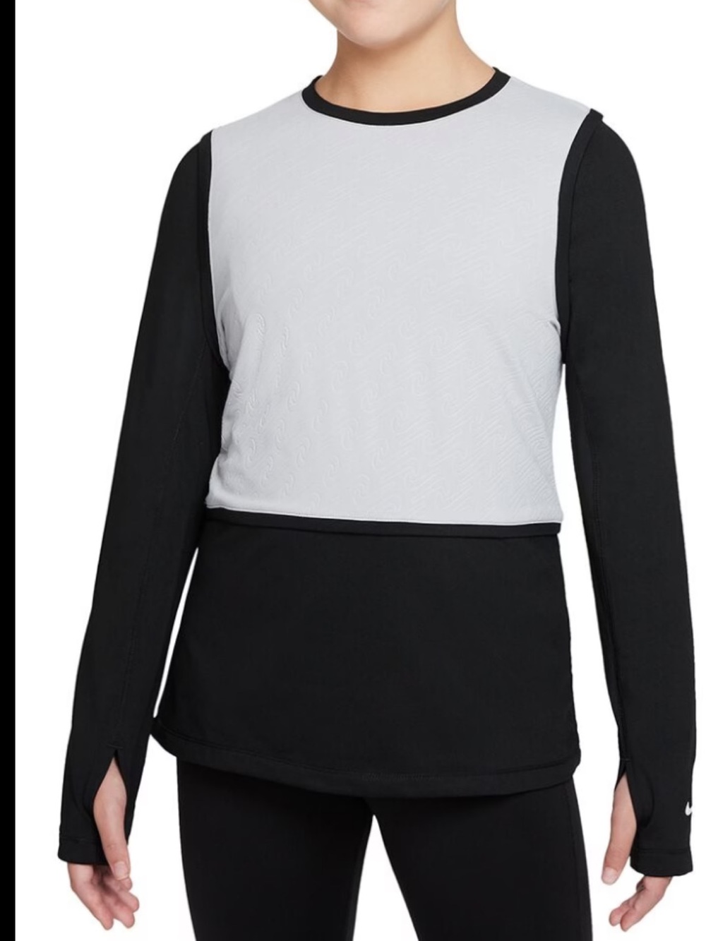 Nike Black and Gray Layered-Look Long Sleeve Tee - Kids